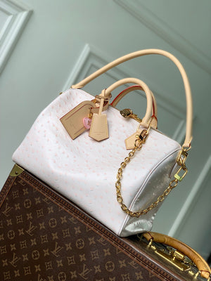 Louis Vuitton LV M41112 Speedy Soft 30 Boho Bag Pink/Ostrich Pattern - Default Title - View 1