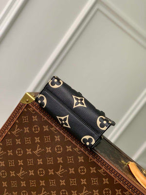 Louis Vuitton LV M47054 OnTheGo BB Handbag Bicolor Monogram Empreinte Leather Black - Default Title - View 4