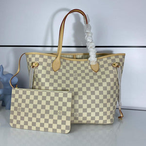 Louis Vuitton LV N41361 Neverfull MM Damier Azur Beige - Default Title - View 1