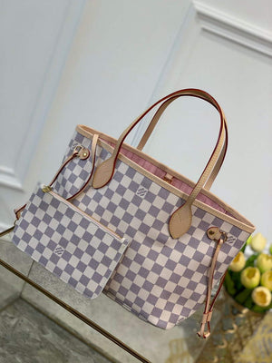 Louis Vuitton LV N41363 Neverfull PM Damier Azur Pink - Default Title - View 1