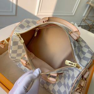 Louis Vuitton N41370 LV Speedy 30 Bag Damier Azur Canvas With strap - Default Title - View 9
