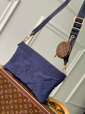 Louis Vuitton M21057 LV Maxi Multi Pochette Accessoires Bag M21056 Navy Blue and Silver - Default Title - View 3