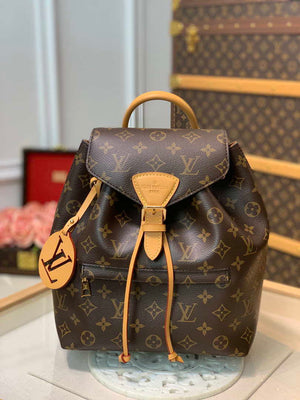 Louis Vuitton LV M45501 Montsouris PM monogram anvas natural leather - Default Title - View 1