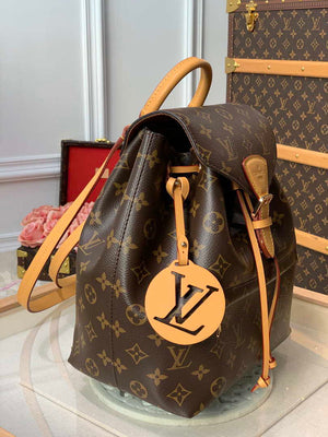 Louis Vuitton LV M45501 Montsouris PM monogram anvas natural leather - Default Title - View 5
