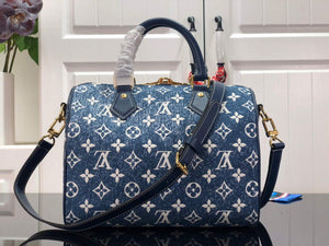 Louis Vuitton M59609 LV M59008 Speedy Bandouliere 25cm Blue - Default Title - View 3