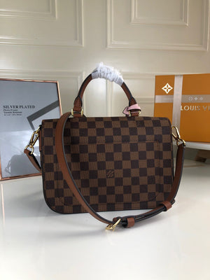 Louis Vuitton N40148 LV Trendy Crossbody Bag Damier Ebene Pink - Default Title - View 3