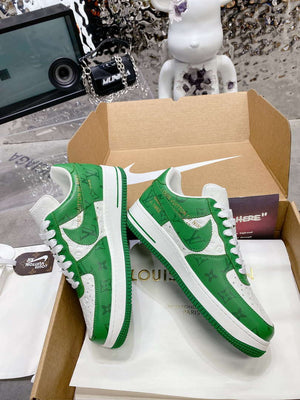 Louis Vuitton Nike Air Force 1 Low By Virgil Abloh White Green 1AC58D Women Men's M601034 - Fmale-35 - View 5