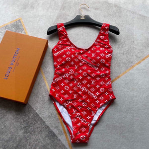 Louis Vuitton Women's Designer Monogram Red Swimwear swimming suit 1A8RDA - luxibagsmall