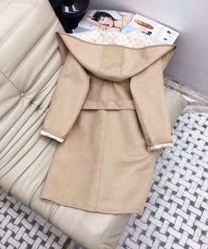 LV 1AC4EB Louis Vuitton Reversible Signature Hooded Wrap Coat L35821 - S - View 6
