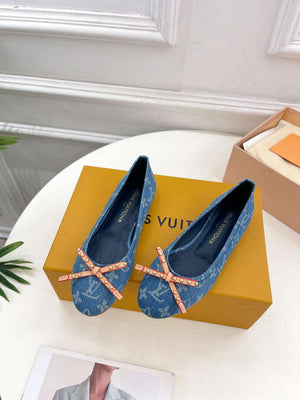 LV 1ACK97 Louis Vuitton Nina Flat Ballerina L66384 - US 4=Euro 35 - View 5