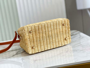 LV M11617 Louis Vuitton Capucines BB Handbag Straw Leather Beige Tan - Default Title - View 9