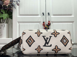 LV M45819 Louis Vuitton Neverfull MM Monogram Bag M45818 Creme - Default Title - View 4