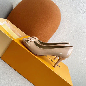 LV Loafers Designer Louis Vuitton Round Toe High Heels 81098 Off White - luxibagsmall