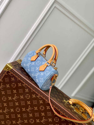 LV M11212 Louis Vuitton Nano Speedy Bag Sky Blue Monogram denim - Default Title - View 2
