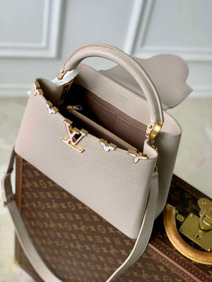 LV M11341 Louis Vuitton Capucines MM Handbag Galet Gray - Default Title - View 9