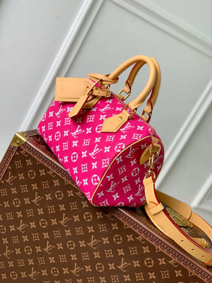 LV M11562 Louis Vuitton Speedy P9 Bandouliere 25 Monogram Bag Rose Red - Default Title - View 3