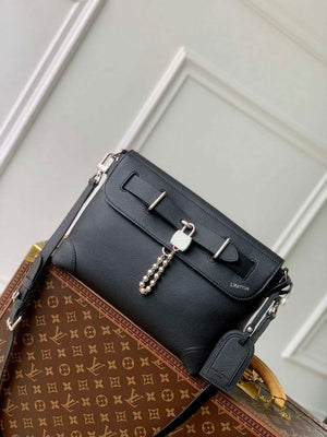 LV M11607 Louis Vuitton Steamer Crossbody Messenger Bag Black - Default Title - View 1