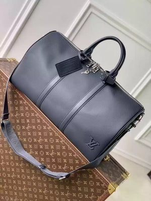 LV M11693 Louis Vuitton Keepall Bandouliere 50 Travel Bag Ink Blue - Default Title - View 1