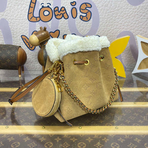 LV M11839 Louis Vuitton Bella Handbag Suede leather Bag Beige - Default Title - View 2