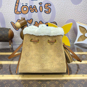 LV M11839 Louis Vuitton Bella Handbag Suede leather Bag Beige - Default Title - View 3