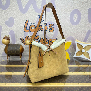 LV M11843 Louis Vuitton CarryAll PM Suede leather Bag Beige - Default Title - View 2
