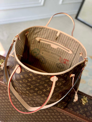 LV M11948 Louis Vuitton Reversible Neverfull Bandouliere Inside Out GM Handbag Gray - Default Title - View 9