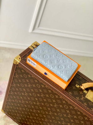 LV M11969 Louis Vuitton Zippy Wallet Light Blue Monogram Unplant - Default Title - View 3