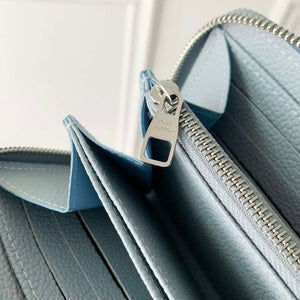 LV M11969 Louis Vuitton Zippy Wallet Light Blue Monogram Unplant - Default Title - View 6