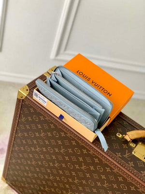 LV M11969 Louis Vuitton Zippy Wallet Light Blue Monogram Unplant - Default Title - View 9