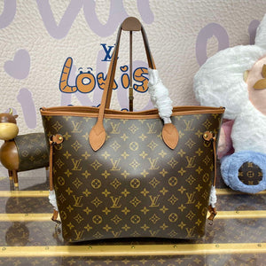 LV M12061 Louis Vuitton Reversible Neverfull Inside Out MM Handbag Brown - Default Title - View 3