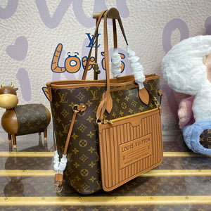 LV M12061 Louis Vuitton Reversible Neverfull Inside Out MM Handbag Brown - Default Title - View 4