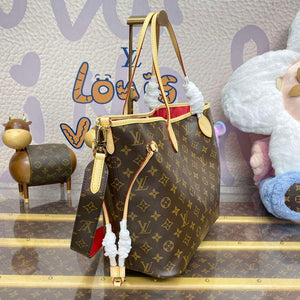 LV M12096 Louis Vuitton Reversible Neverfull Inside Out MM Handbag Red - Default Title - View 5