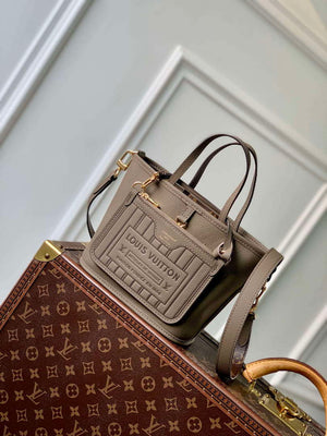 LV M12109 Louis Vuitton Neverfull Bandouliere Inside Out BB Handbag Gray - Default Title - View 1