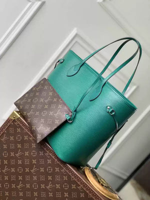 LV M12195 Louis Vuitton Neverfull MM Bag Epi Leather Green - Default Title - View 2