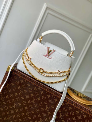 LV M12279 Louis Vuitton Capucines BB Bag Silver Sea - Default Title - View 1
