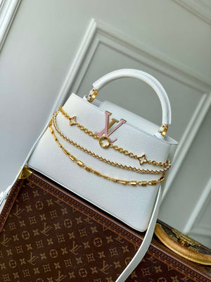 LV M12279 Louis Vuitton Capucines MM Handbag Silver Sea - Default Title - View 1