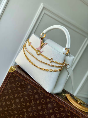 LV M12279 Louis Vuitton Capucines MM Handbag Silver Sea - Default Title - View 2