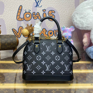LV M12289 Louis Vuitton Alma BB Calfskin Leather Bag Black - Default Title - View 2