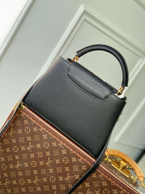 LV M12345 Louis Vuitton Capucines MM Handbag Black - Default Title - View 3