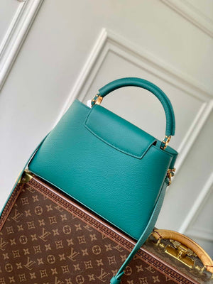 LV M12345 Louis Vuitton Capucines MM Handbag Green - Default Title - View 3