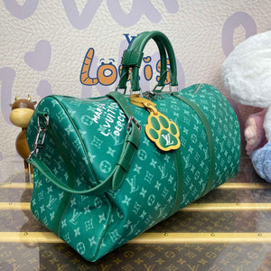 LV M12687 Louis Vuitton Keepall Bandouliere 50 City Bag Green - Default Title - View 3