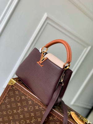 LV M12952 Louis Vuitton Capucines BB Bag Taurillon leather Chocolate Brown - Default Title - View 2
