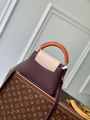 LV M12952 Louis Vuitton Capucines Mini Bag Taurillon leather Chocolate Brown - Default Title - View 2