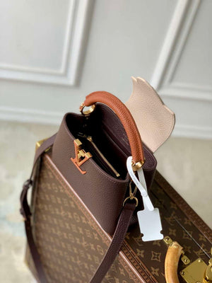 LV M12952 Louis Vuitton Capucines Mini Bag Taurillon leather Chocolate Brown - Default Title - View 7