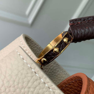 LV M12956 Louis Vuitton Capucines BB Bag Taurillon leather Galet Gray - Default Title - View 7