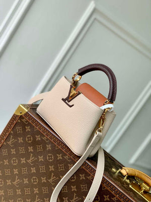 LV M12956 Louis Vuitton Capucines Mini Bag Taurillon leather Galet Gray - Default Title - View 2