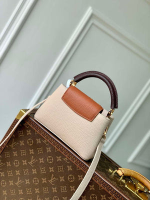 LV M12956 Louis Vuitton Capucines Mini Bag Taurillon leather Galet Gray - Default Title - View 3
