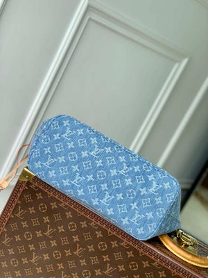 LV M13192 Louis Vuitton Neverfull MM Tote Bag Denim Blue - Default Title - View 4