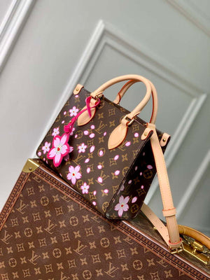 LV M13269 Louis Vuitton LV x TM OnTheGo PM Handbag Sakura Brown - Default Title - View 2