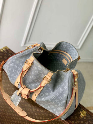 LV M13748 Louis Vuitton Keepall Bandouliere 45 Bag Cloudy Gray - Default Title - View 9